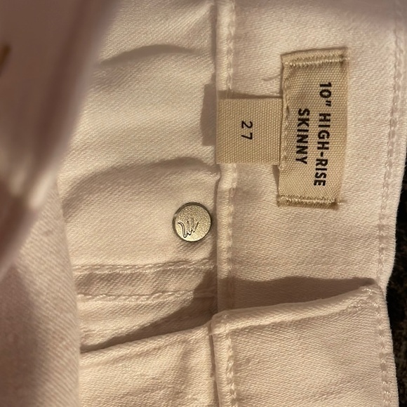 Madewell 10" High-Rise Skinny Jeans in Pure White (007) NWOT - Picture 3 of 4
